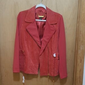 IMAN Red Blazer with Gold Accents